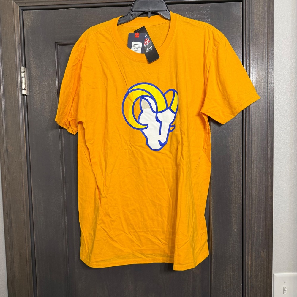 NFL Fanatics Los Angeles Rams Mens Gold Graphic T-Shirt XL QF6E-0599-95-A9A NWT